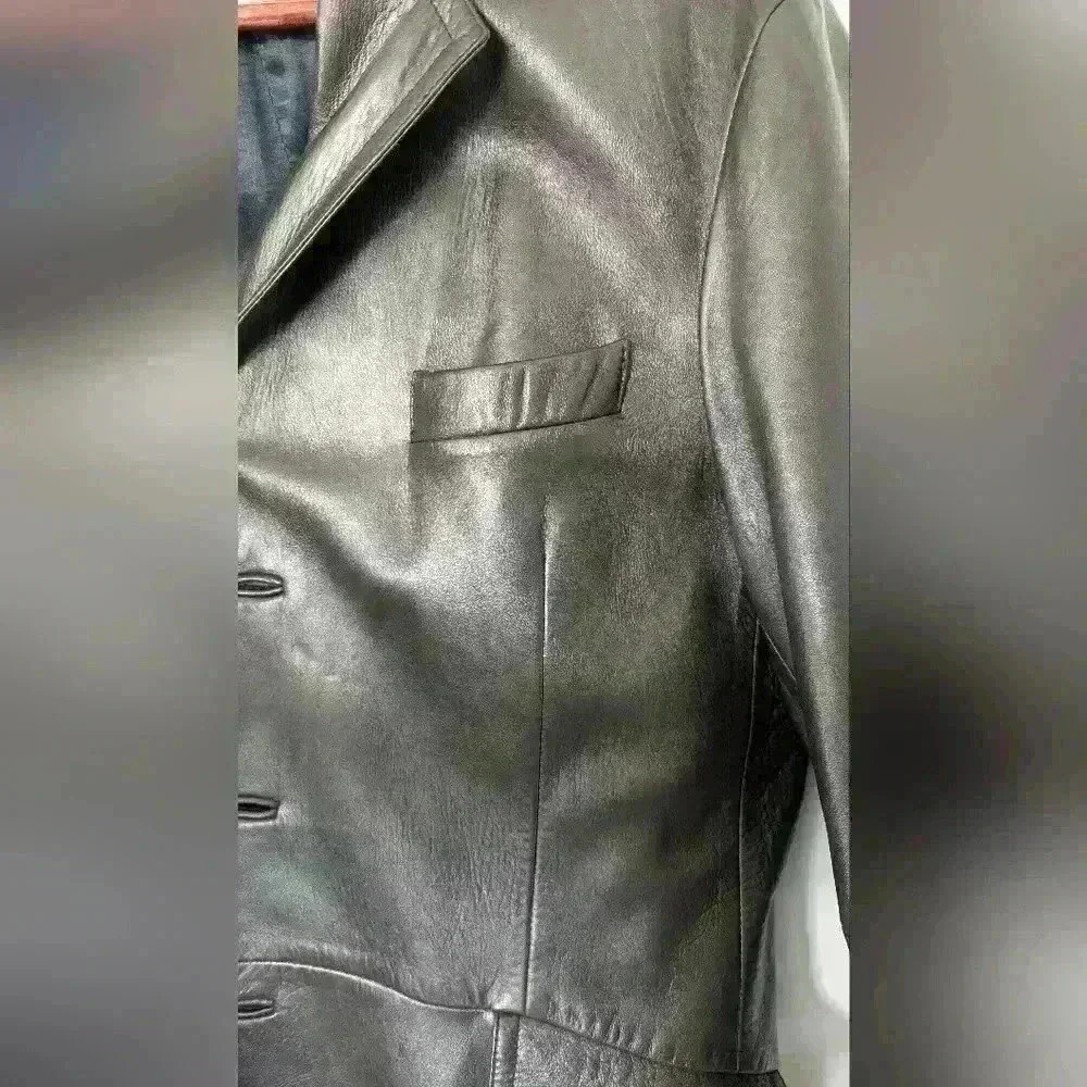 Giorgio Armani Men's Lamb Skin Leather Blazer Jacket Made In Italy Size 56 - Picture 6 of 10